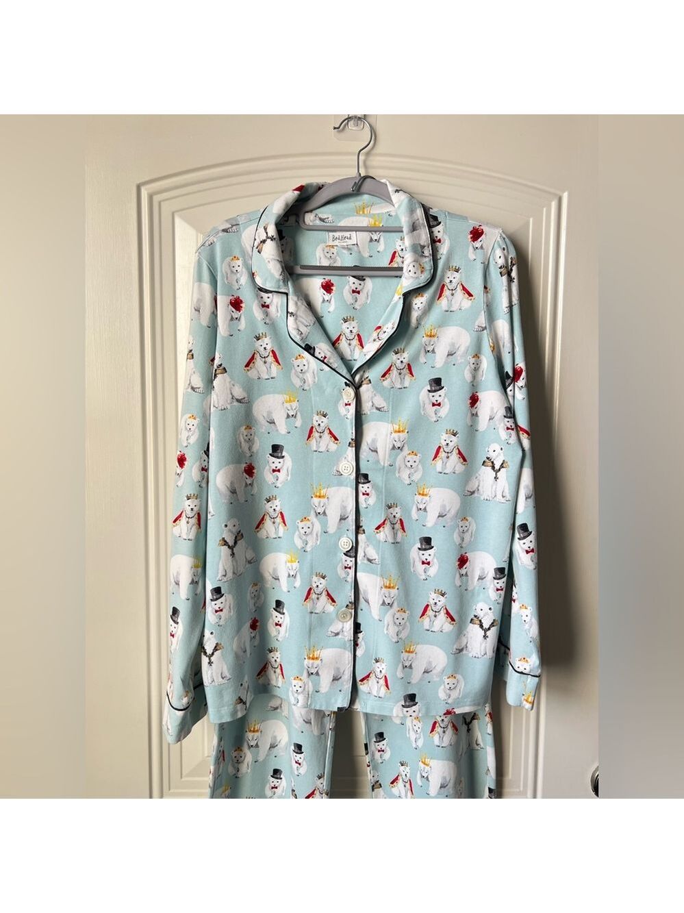BedHead Pajamas M Organic Cotton Polar Bear Print Made USA - Picture 3 of 16